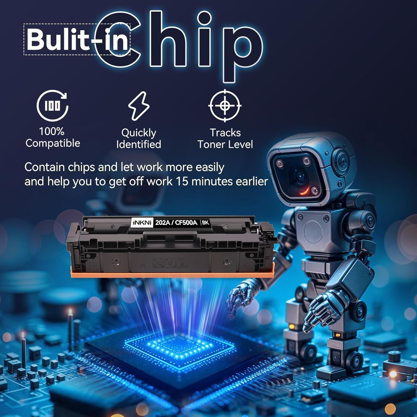 202A Toner Cartridges 4-Pack CF500A - Compatible Replacement for HP 202A 202X for Color Laserjet Pro MFP M281fdw M254dw M281fdn M281cdw M280nw M254dn M254nw Toner Cartridge CF500A CF500X (with Chip)