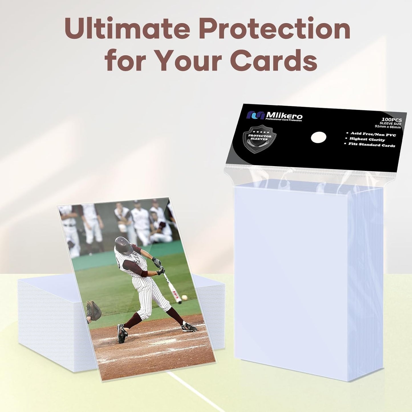Mlikero 10000 Count Card Sleeves, Clear Soft Trading Card Sleeves, Polypropylene (PP), Fit for MTG, TCG, Baseball, Football, Game Cards