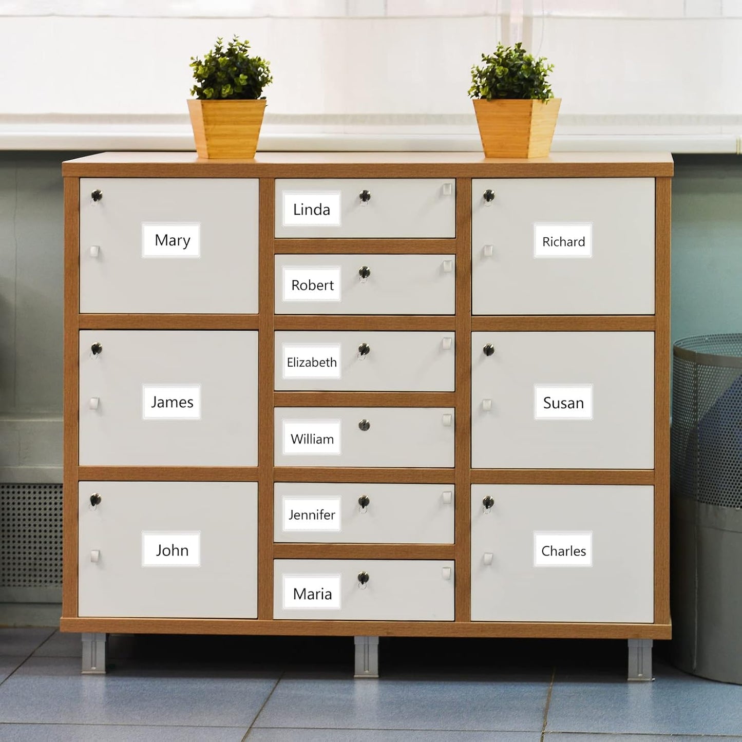 Geyee 100 Self-adhesive Index Card Pockets Label Pockets sleeves with Top Open for Business Cards, Clear Plastic Sticky Labels Holders for Storage Bins Library Cards, Organizing Totes Shelves