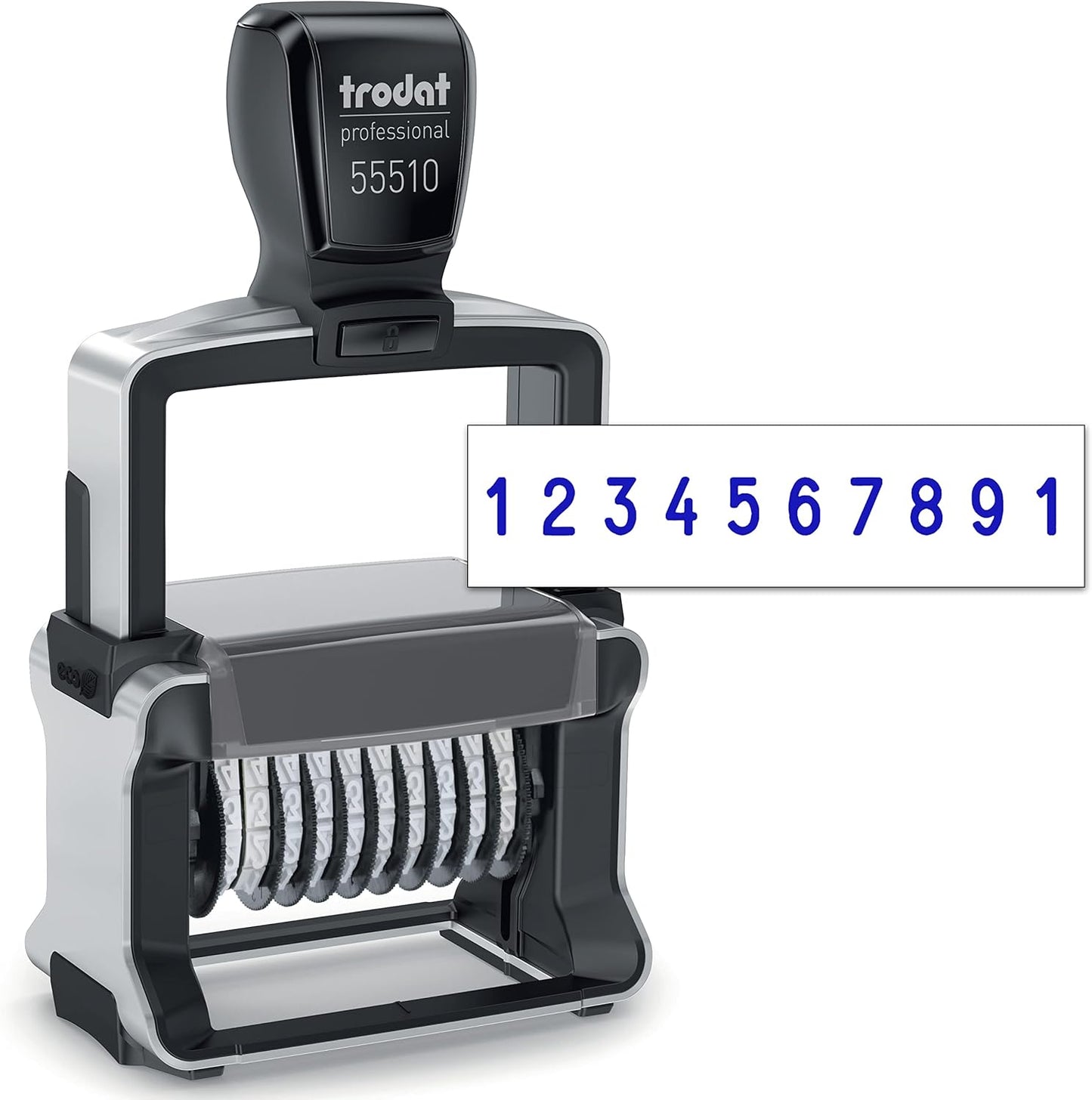 Rubber Stamp Creation Heavy Duty Numberer, 10 Digit Self-Inking Numbering Stamp 5mm Character Height Blue