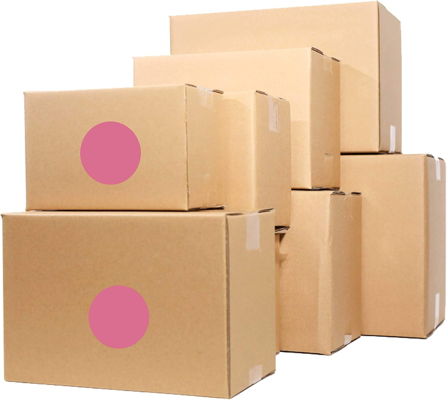 PARLAIM 3 Inch Round Permanent Adhesive Color Cod Dot Stickers,500 per Dispenser Box Roll dots Label,Pink Inventory Circle Stickers