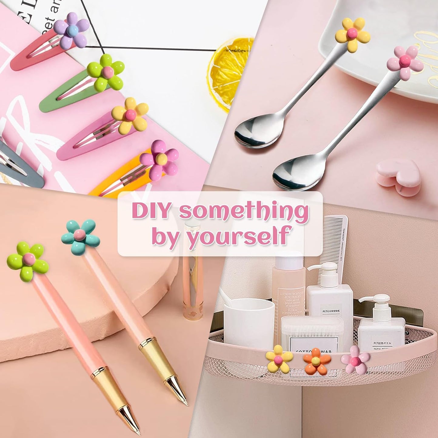 Qualsen Flower Magnets for Locker – 12 PCS Colorful Flower Fridge Magnets, Cute Locker Decorations for Girls, Small Strong Magnet for Whiteboard, Refrigerator, School Decor (8 Colors)