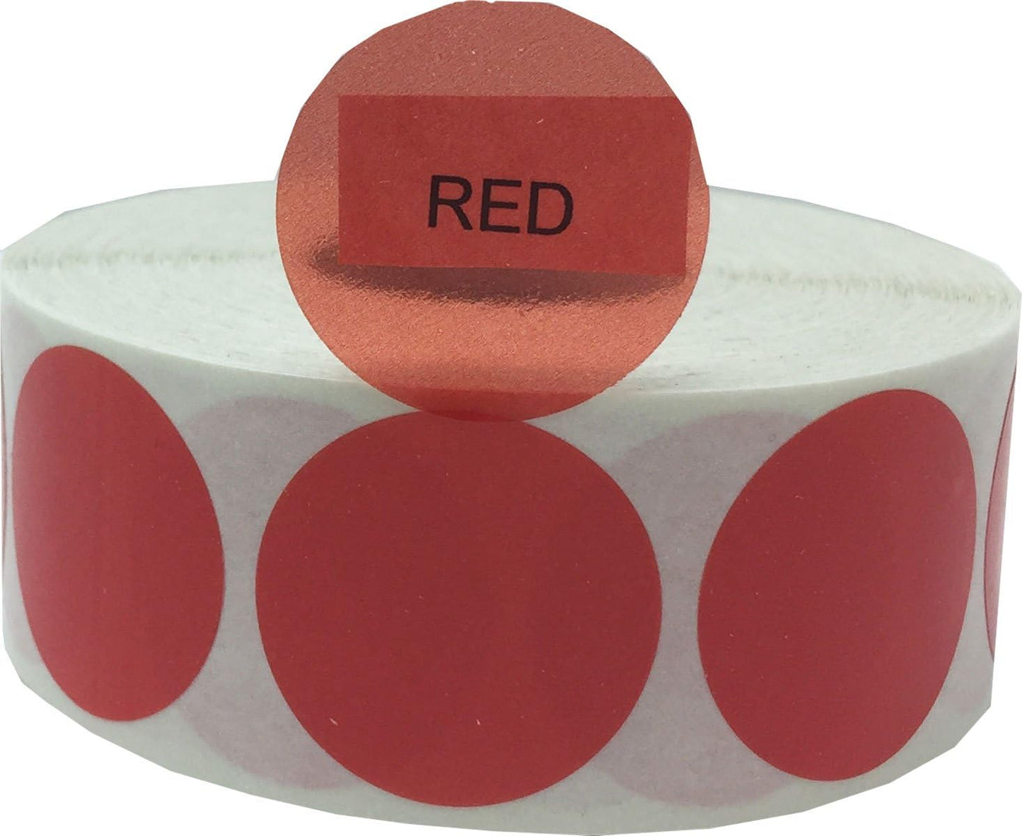 Transparent Red Color Coding Labels 1 Inch Round Circle Dot Stickers 500 Total Adhesive Labels Per Roll for Organizing Inventory Retail and Storage Use Made in The USA