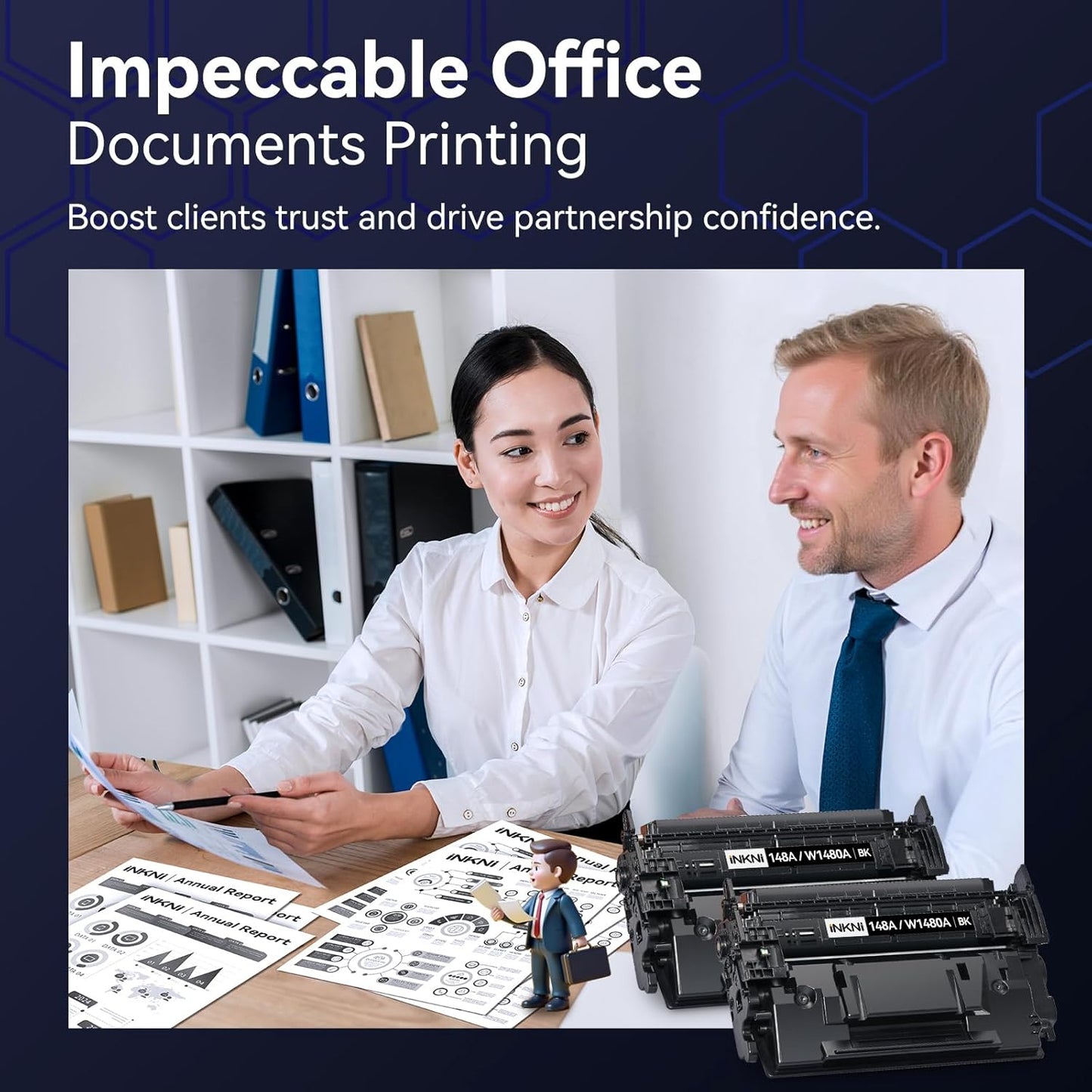 148A Toner Cartridge Black with Chip - Compatible Replacement for HP 148A 148X W1480A W1480X for HP Laserjet Pro MFP 4101fdw 4001dn 4001n 4101fdn 4001dw Printer High Yield for Office Work - 2 Pack