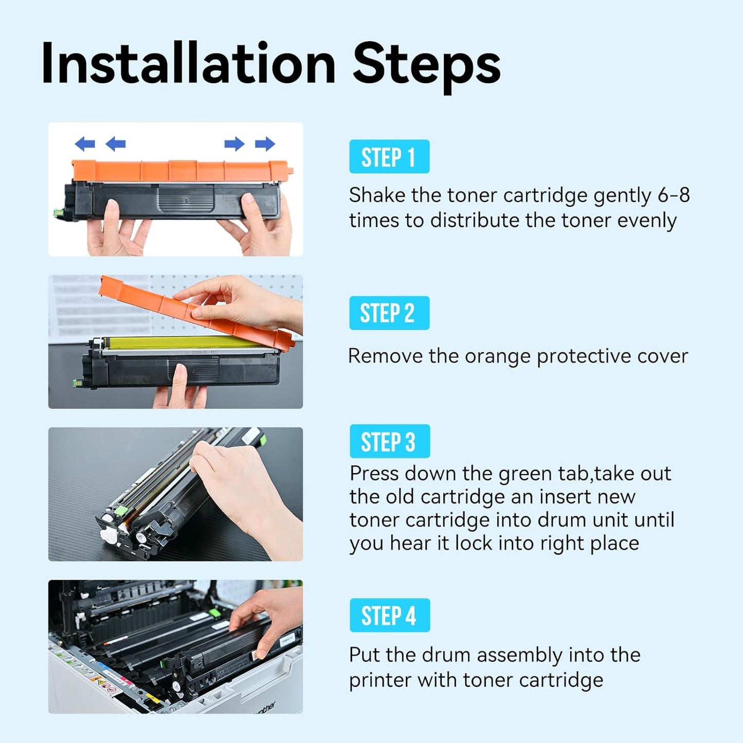 LEMERO UEXPECT TN229XL TN229 High Yield Toner Compatible Replacement for Brother TN229XL TN229 Toner Cartridges for HL-L3280CDW MFC-L3780CDW MFC-L3720CDW Printer, TN229XLBK/C/M/Y-5 Pack