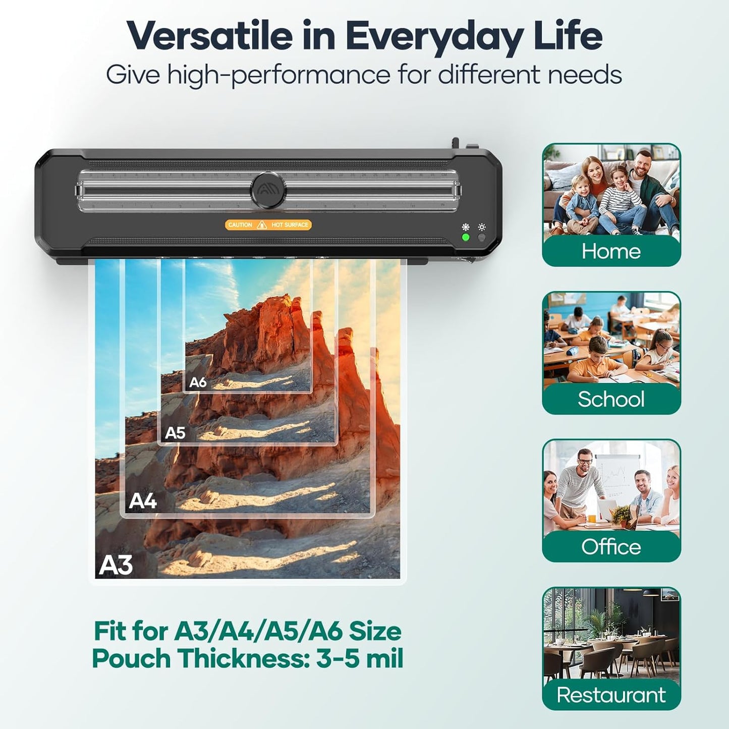 Laminator Machine A3 with 50 Laminating Sheets, Laminator Thermal and Cold with Paper Trimmer Corner Rounder, High-Speed Jam-Free, Low-Noise 13-Inch Laminating Machine(Black)