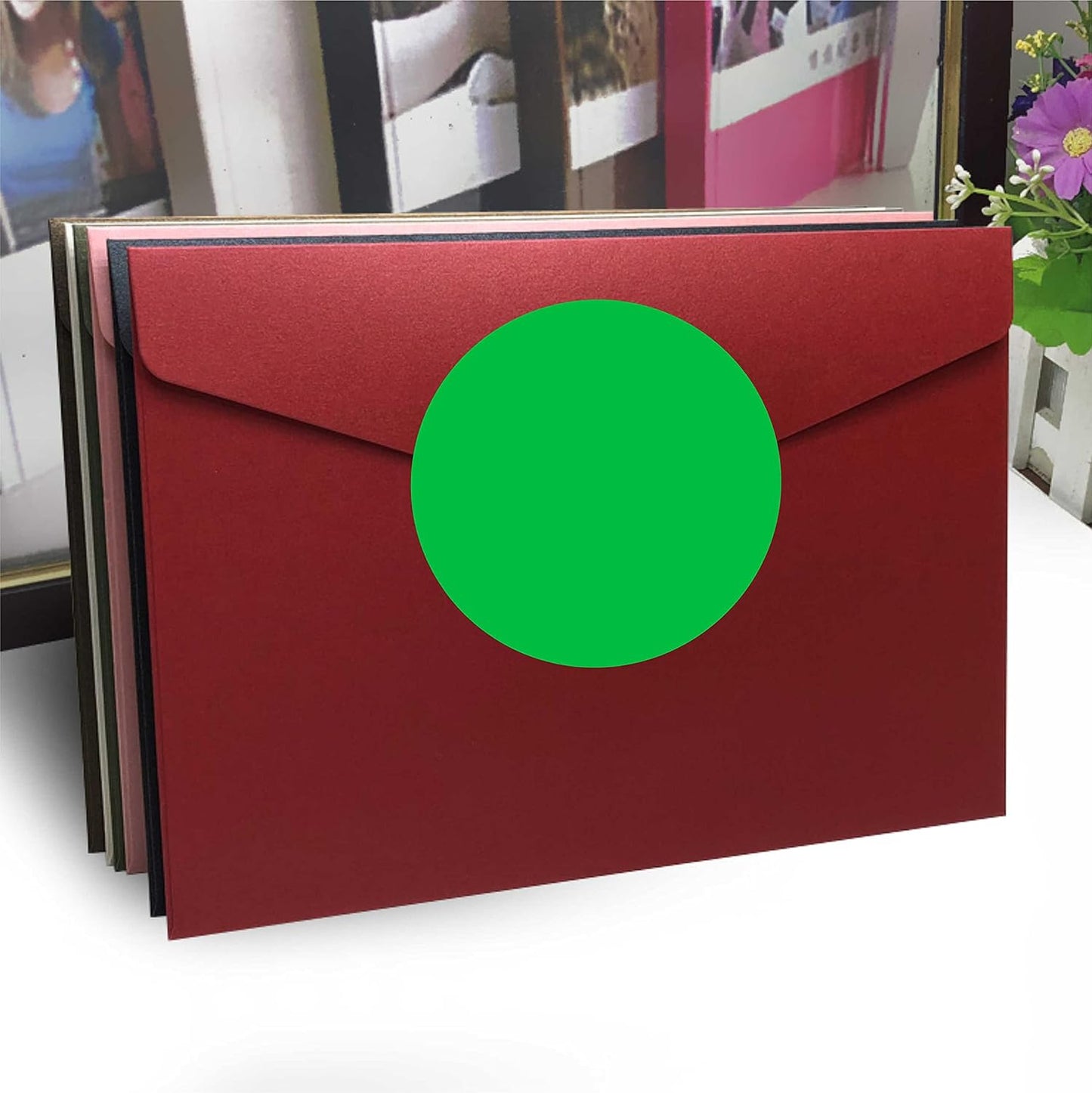 PARLAIM 2" Color-Code Circle Dot Labels in Dispenser Box, 500 Green Colored Stickers, 2 inch Diameter for Inventory Package Box Office School