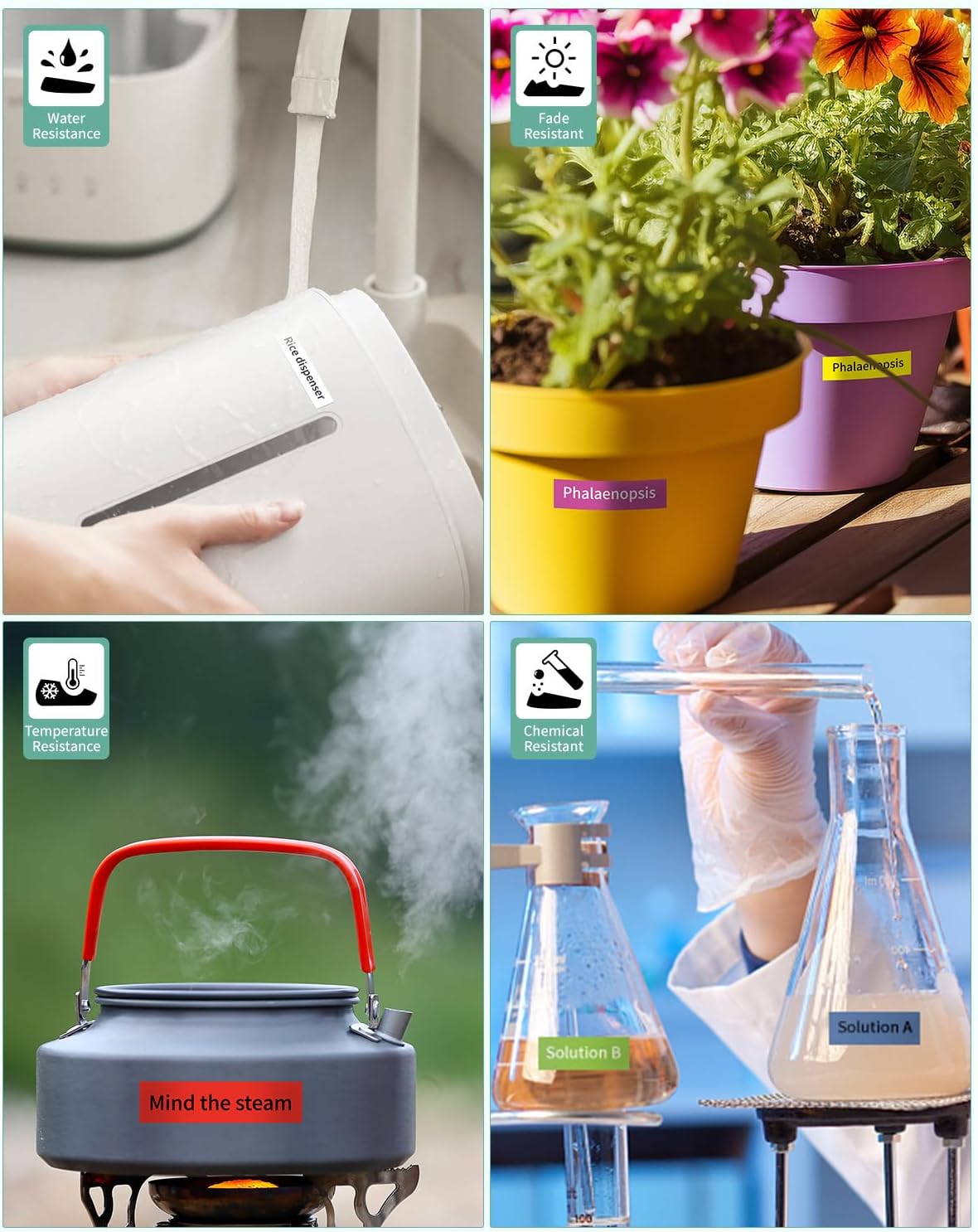 6-Pack 12mm 0.47" Multi-Color Label Tape Compatible for Brother Tze431 Tze531 Tze631 Tze MQG35 MQP35 P Touch Tze Tz Tape 12mm 0.47" Laminated White for PTH110 PTD220 PTD210 PTD400 PTD610BT