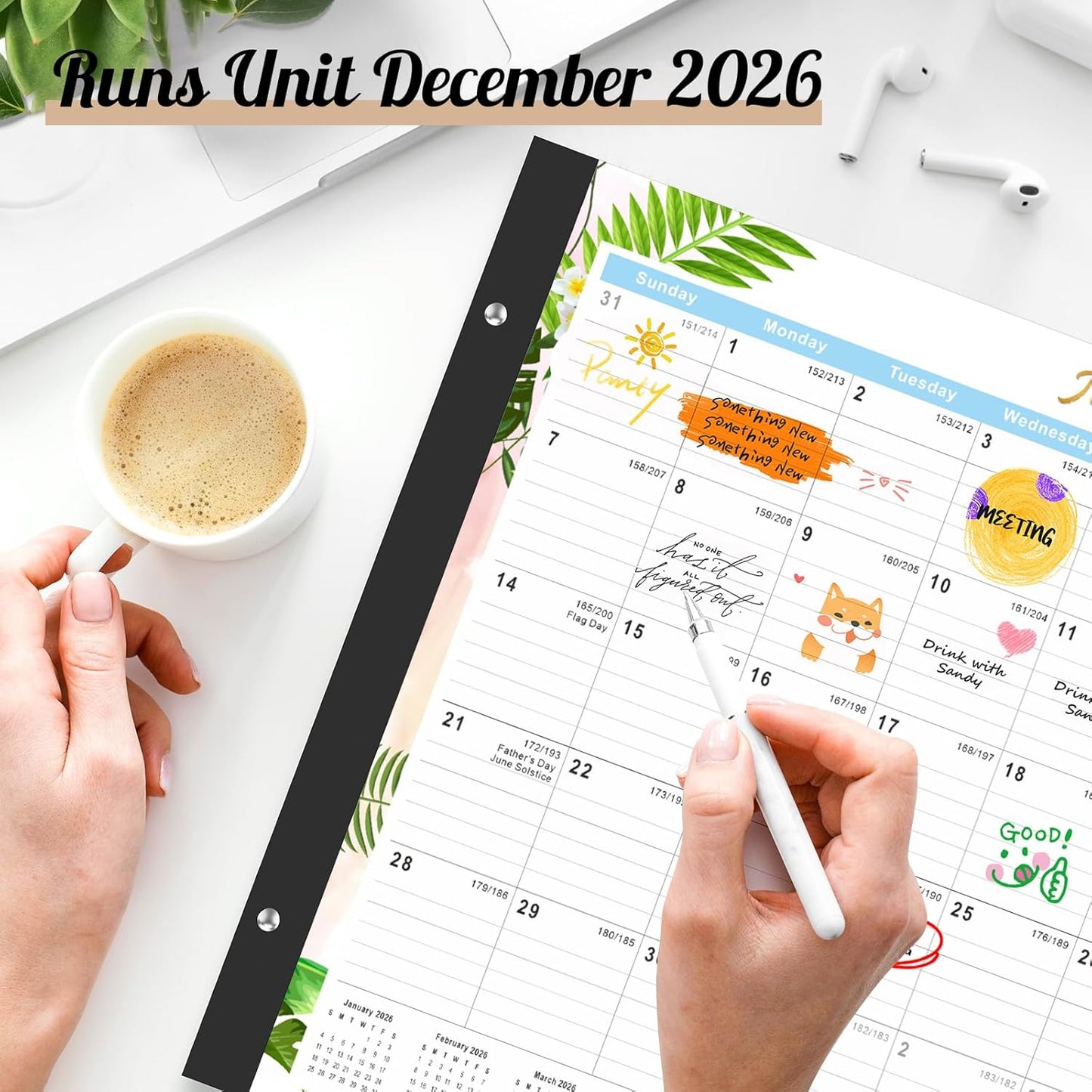 Gannyfer Desk Calendar 2025-2026 - 18 Month Large Calendar July 2025 - Dec 2026, 22" x 17" Desktop Pad Calendar, Office Supplies Perfect for Planning and Organizing In Your Home, School or Office