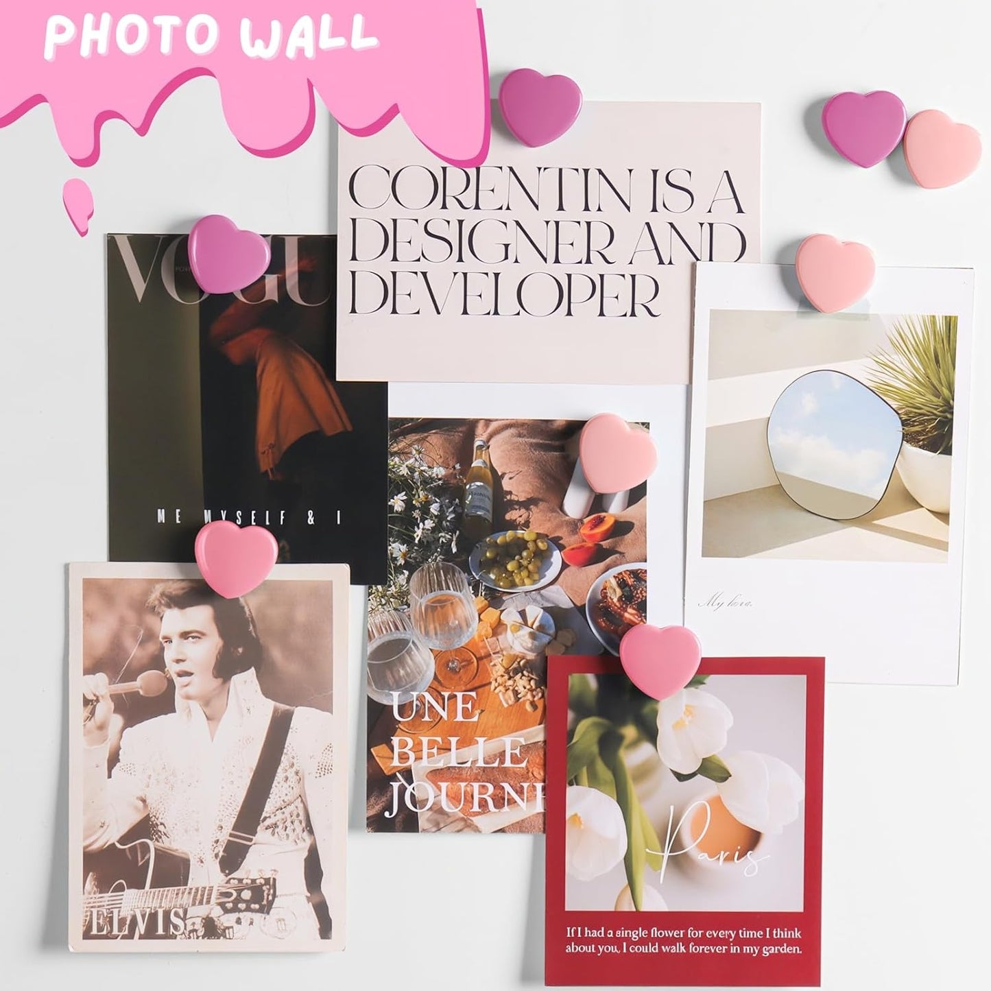 30PCS Heavy Duty Fridge Magnets - Small Cute Refrigerator Magnets for Whiteboard, Lockers & Kitchen, Cute Strong Magnets - Mini Decorative Magnet for Home, School, Office, Crafts, Locker (Pink)