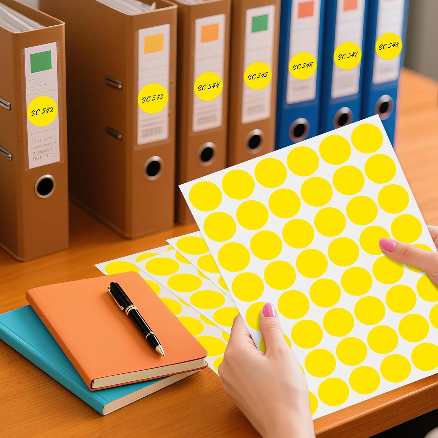 PARLAIM 1 inch Round Yellow Dot Sticker,720PCS Permanent Adhesive Color Code Circle Sticker Labels for Office Classroom Garage Sale