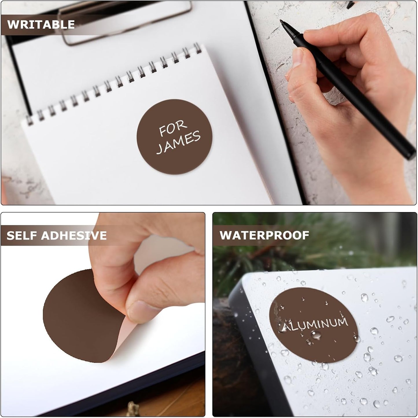 Brown Dot Stickers 2 Inches Round Sticker, Circle Colored Labels Color Coding Labels for Office Classroom Toddlers Activity 80 Pieces