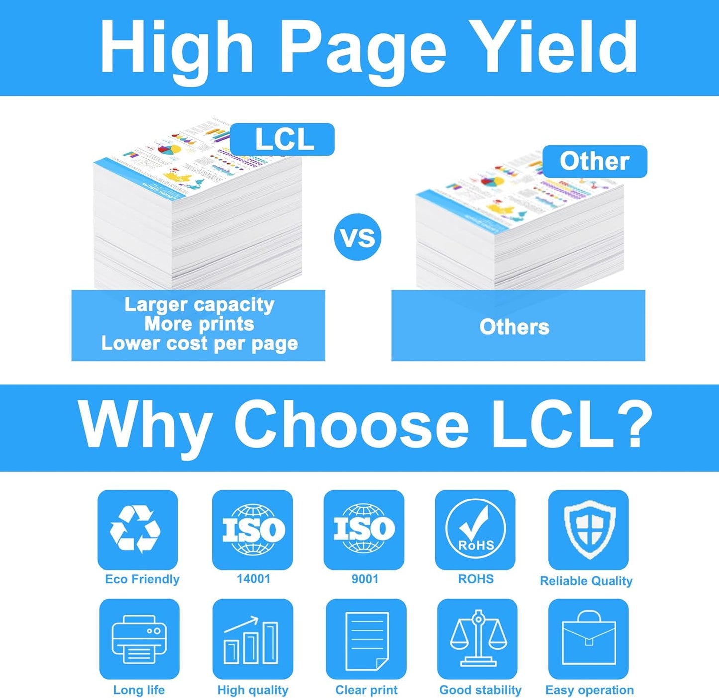 LCL Compatible Toner Replacement for Ricoh MP C4503 C4504 C4504ex C5503 C5504 C6003 C6004 C6004ex Printer (1-Pack Black) - High Capacity: 33,000 Pages at 5% Coverage (Letter /A4) - LCL