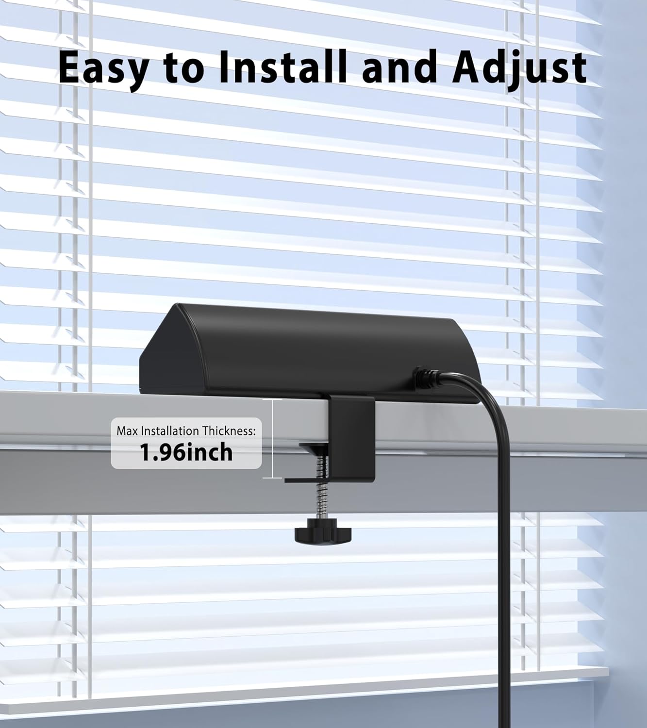 45W Fast Charging Station,Desk Clamp Power Strip,4 PD USB-C Ports,5 AC Outlets,Surge Protector Power Strip, 14AWG Heavy Duty Cord, Fits 1.9" Tabletop Edge (Black, 20 FT Cable)