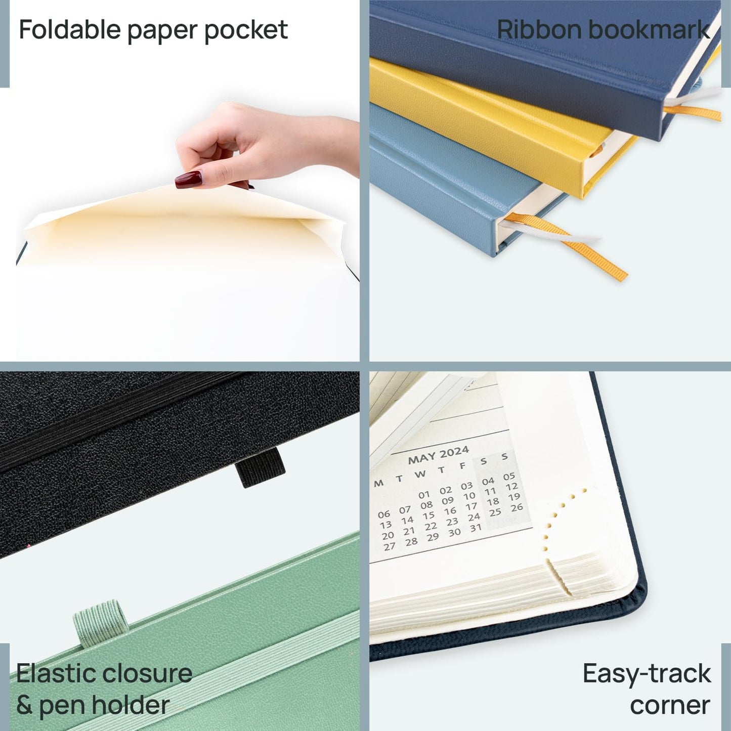 POPRUN 2026 Planner (Medium Size 8.5''x 6.5'' Hardcover) - Daily Weekly and Monthly Calendar Agenda 2026 Appointment Book with Hourly Time Slots, Monthly Tabs, 100 GSM - Orange