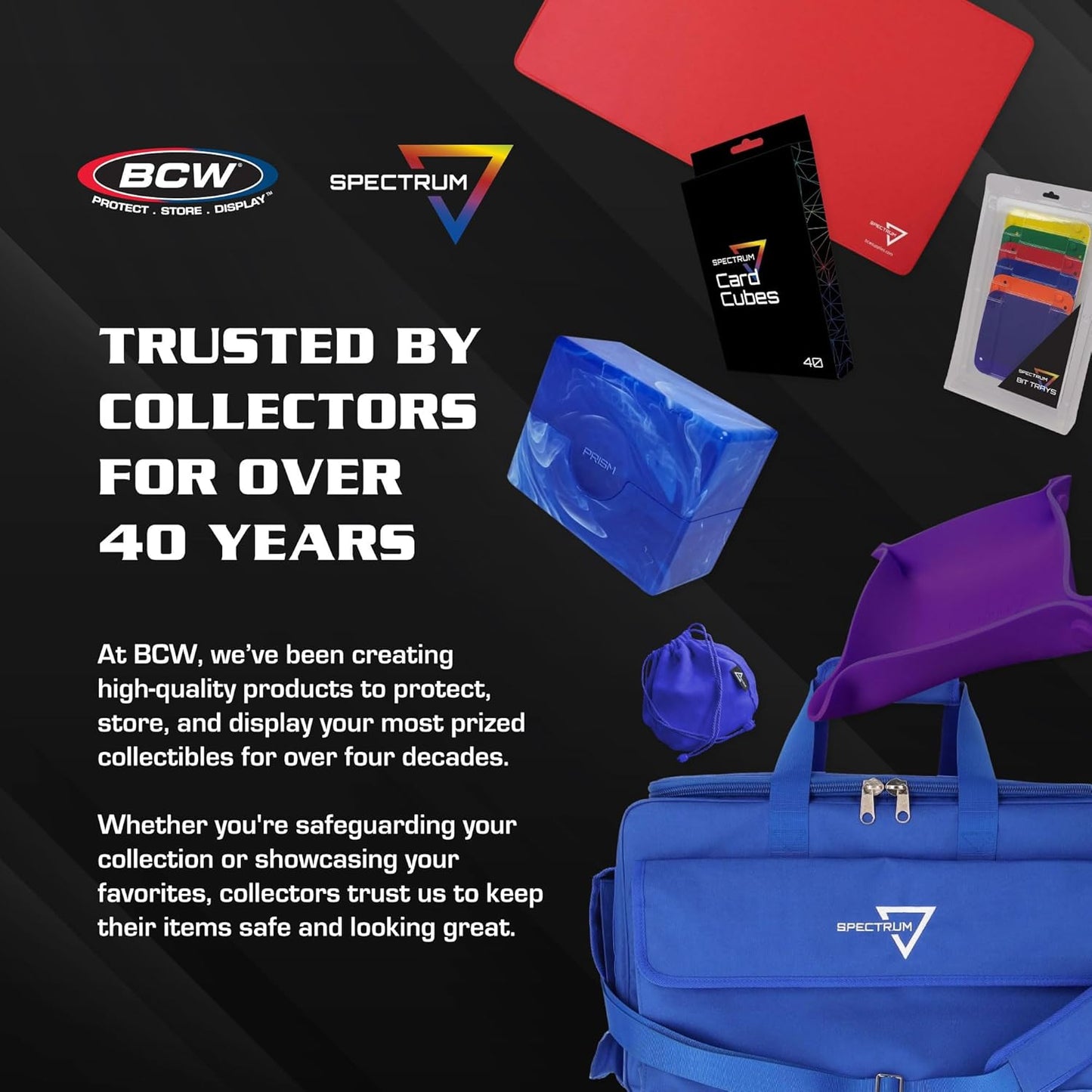 BCW Spectrum Card Cubes | Holds 15 Sleeved Cards | Crystal Clear Acrylic Storage