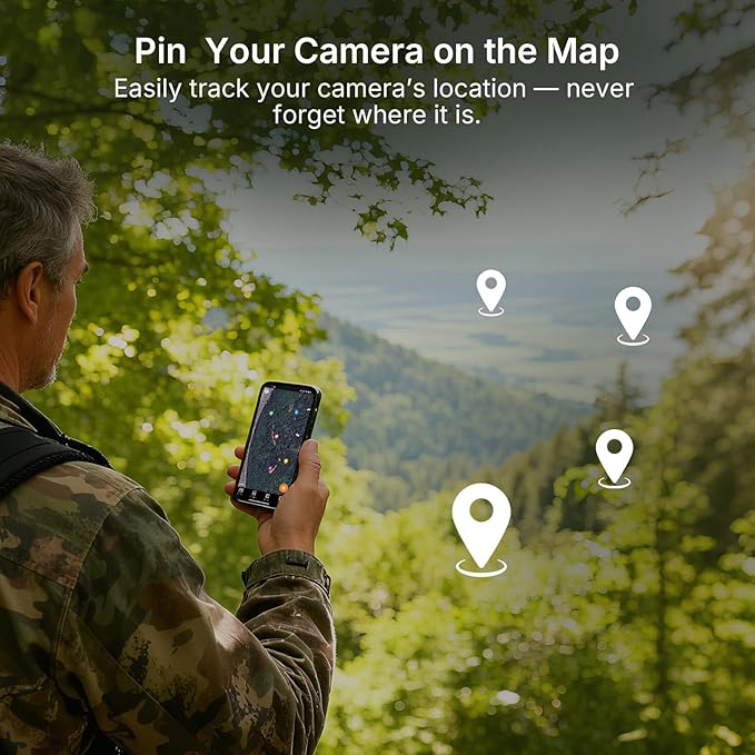 GardePro E6+ WiFi Trail Camera (Non-Cellular), 64MP Game Camera with Dual Antennas & 165 ft WiFi Range, No Glow Night Vision, Motion Activated