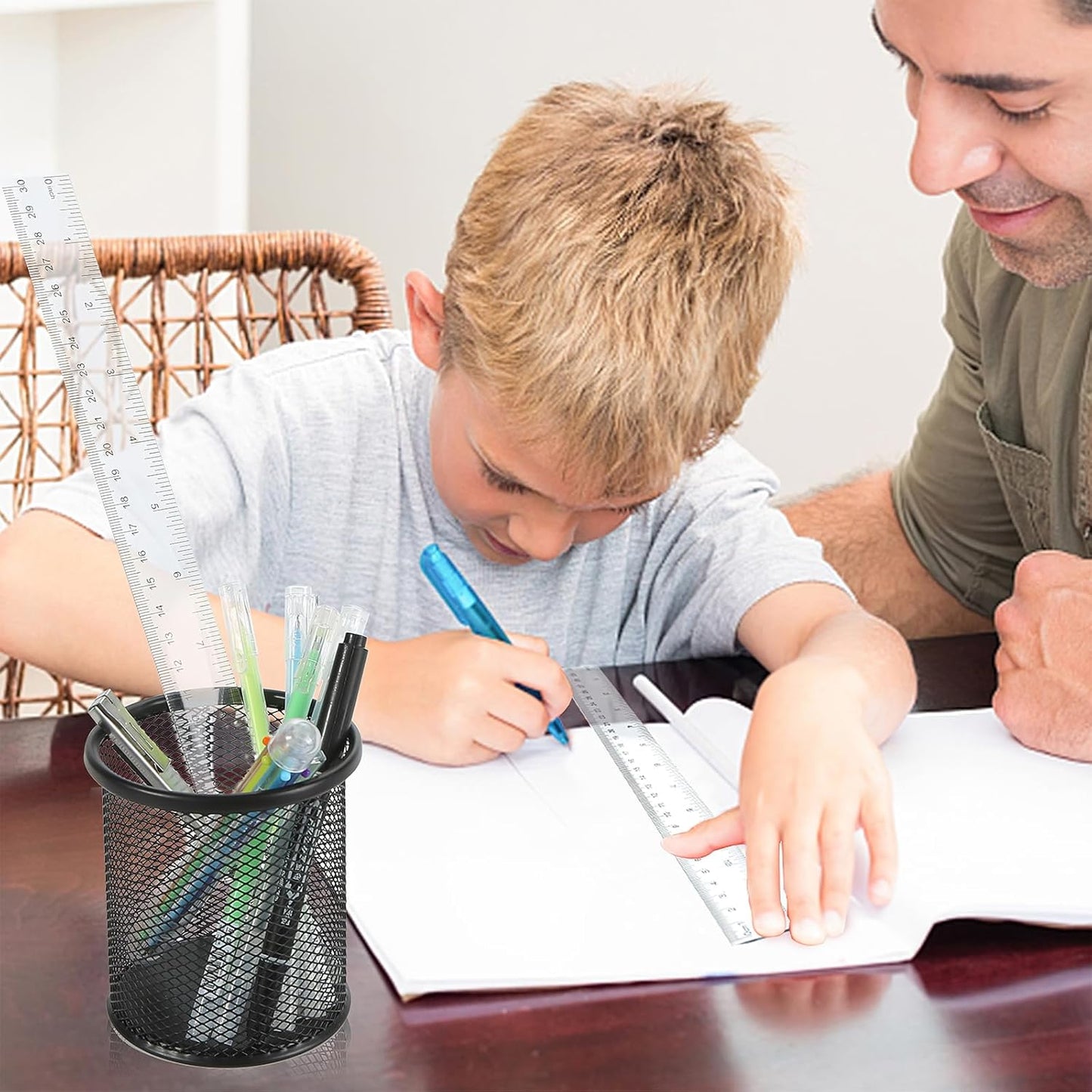 Koogel 2PCS Plastic Clear Rulers, 12 inch Transparent Plastic Straight Rulers with Centimeters and Inches, Measuring Tool for Student Kids School Office Home