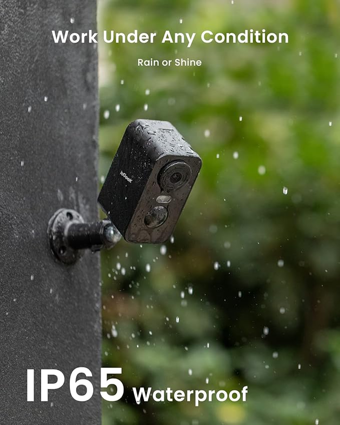 ieGeek Solar Security Cameras Wireless Outdoor with Solar Panel, 2K WiFi Battery Camera for Home Security with Color Night Vision, Motion Detection, 2-Way Talk for Home Surveillance, Works with Alexa