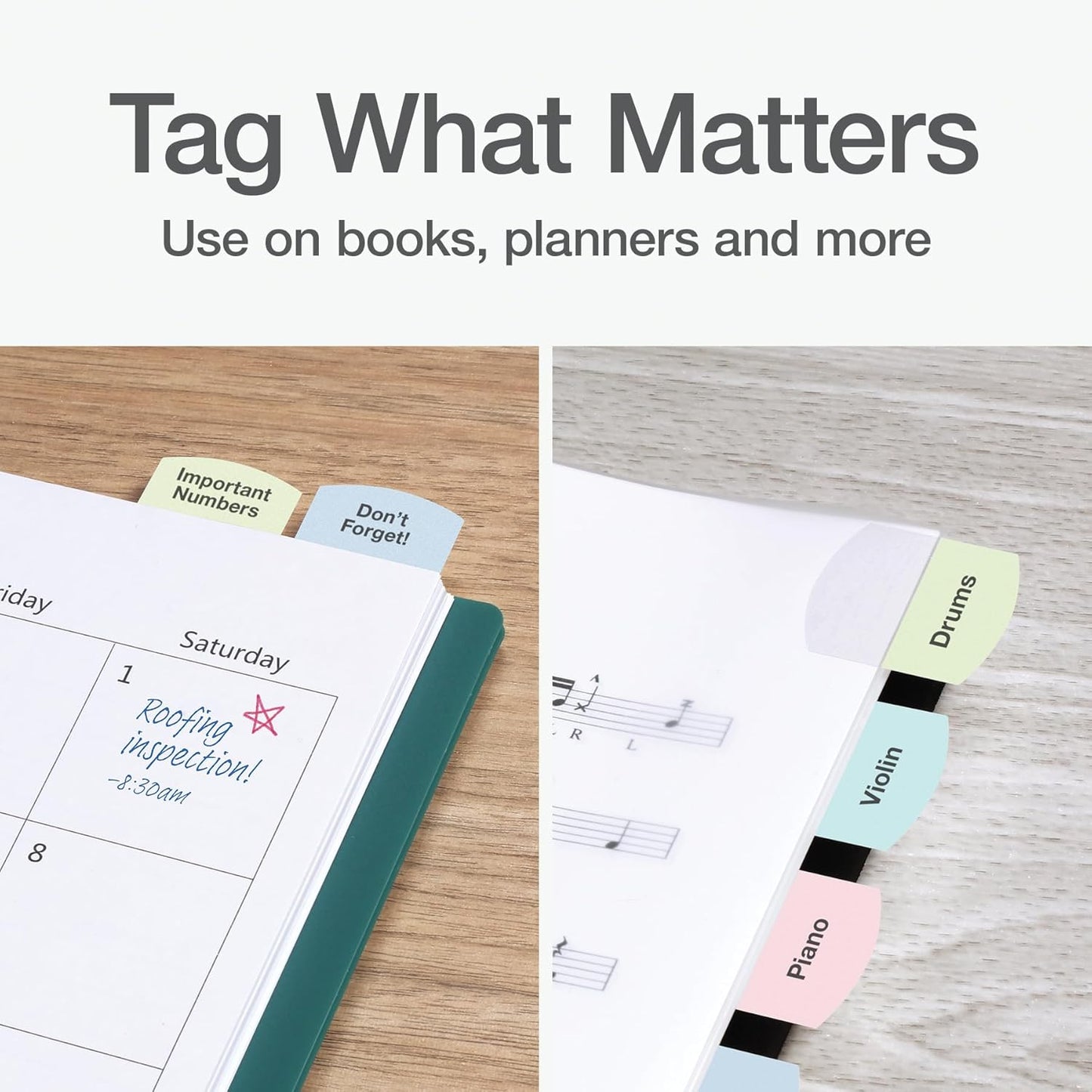 Redi-Tag Laser Printable Tabs, Permanent Index Tabs, Customizable Adhesive Labels, Assorted Pastel Colors, 1.125" x 1.25", 375 Per Pack (1006791)