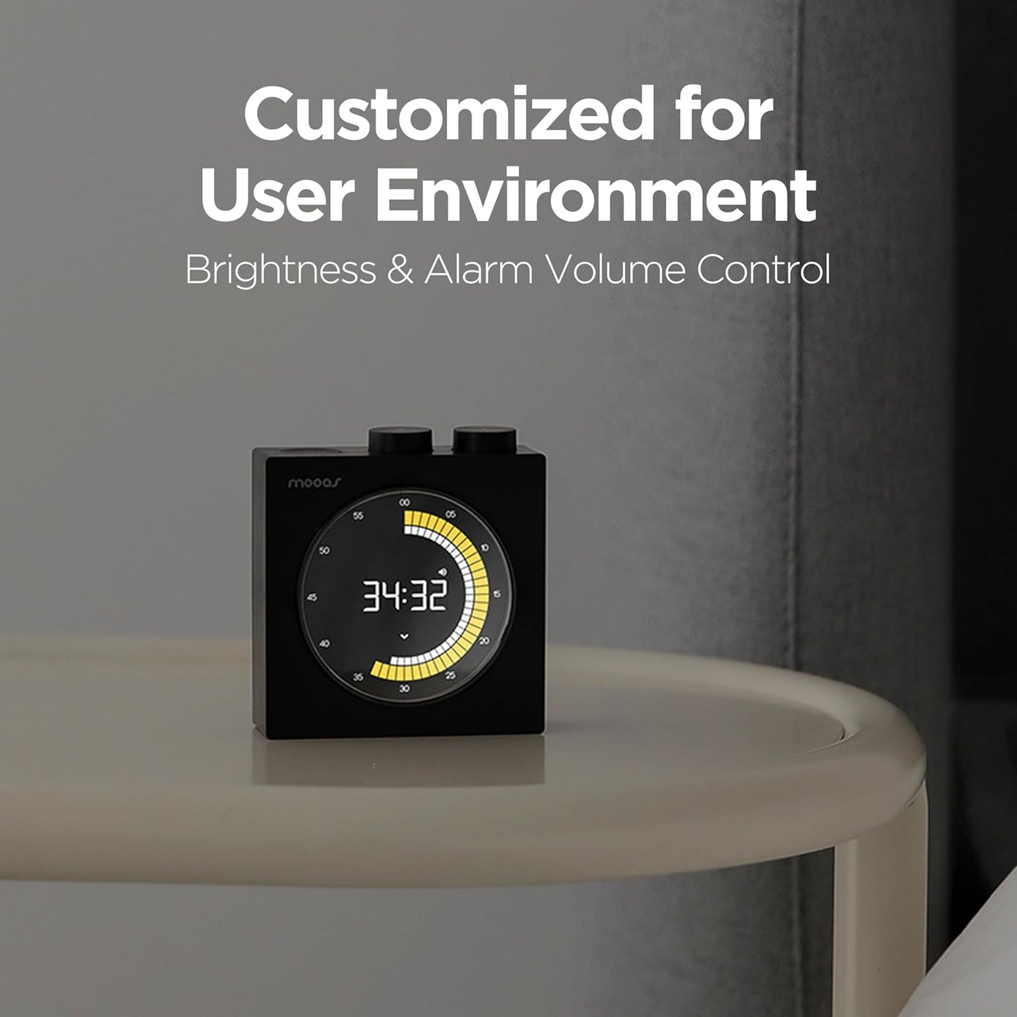 mooas Time Loop Digital Visual Timer, Rechargeable Wireless, LCD Large Display, Portable, Visual Timer, Brightness Adjustment, Count Up/Down, Pomodoro Timer for ADHD, Study, Home Schooling (White)