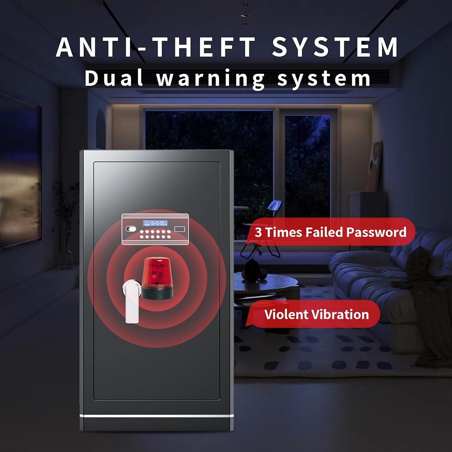 8.1 Cuft Large Home safe,Heavy Duty Fireproof Safe Box with Fireproof Waterproof Bag,Personal Document Safe with Programmable Keypad,Built-In Drawers and Removable Dividers for Money Documents