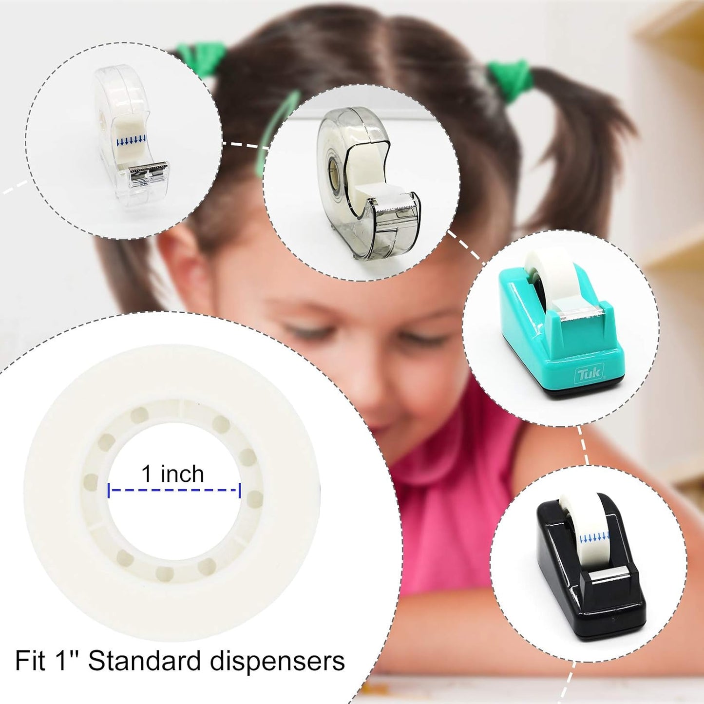 OWLKELA 12 Rolls Matte Adhesive Tape, Matte Finish Invisible Tape, Foggy Translucent Tape Great for Correction and Labeling, Compatible with Standard Tape Dispenser, 0.7 in x 1000 Inches