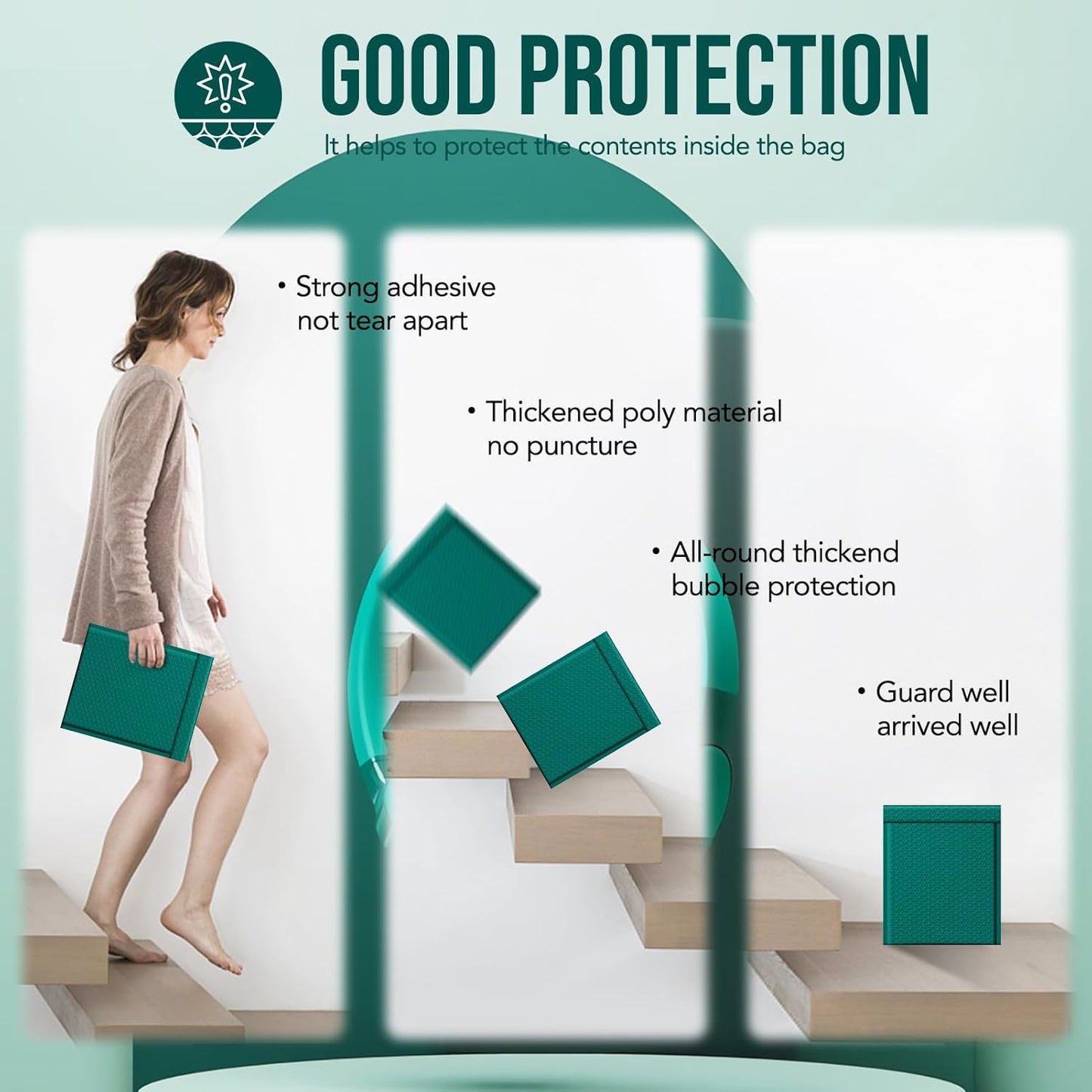 Fuxury Thick Bubble Mailers 8.5x12” 40 Pack Large Bubble Envelopes Opaque Cushioning Mailer for Small Business Mailing Books Clothes Makeup Supplies Forest Green #2