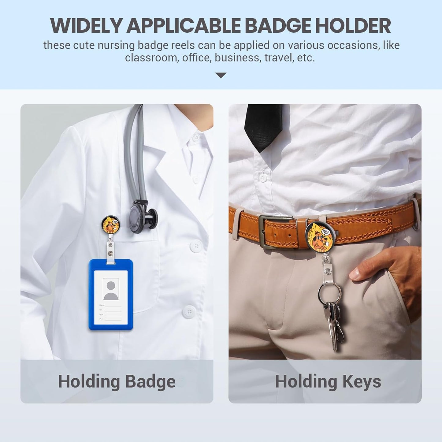 Badge Reel, Funny Badge Holder, Cute Badge Clip for Nurse, This is Fine Dog Retractable ID Badge Clips, Office Name Badge Accessories, Nursing Student Gifts