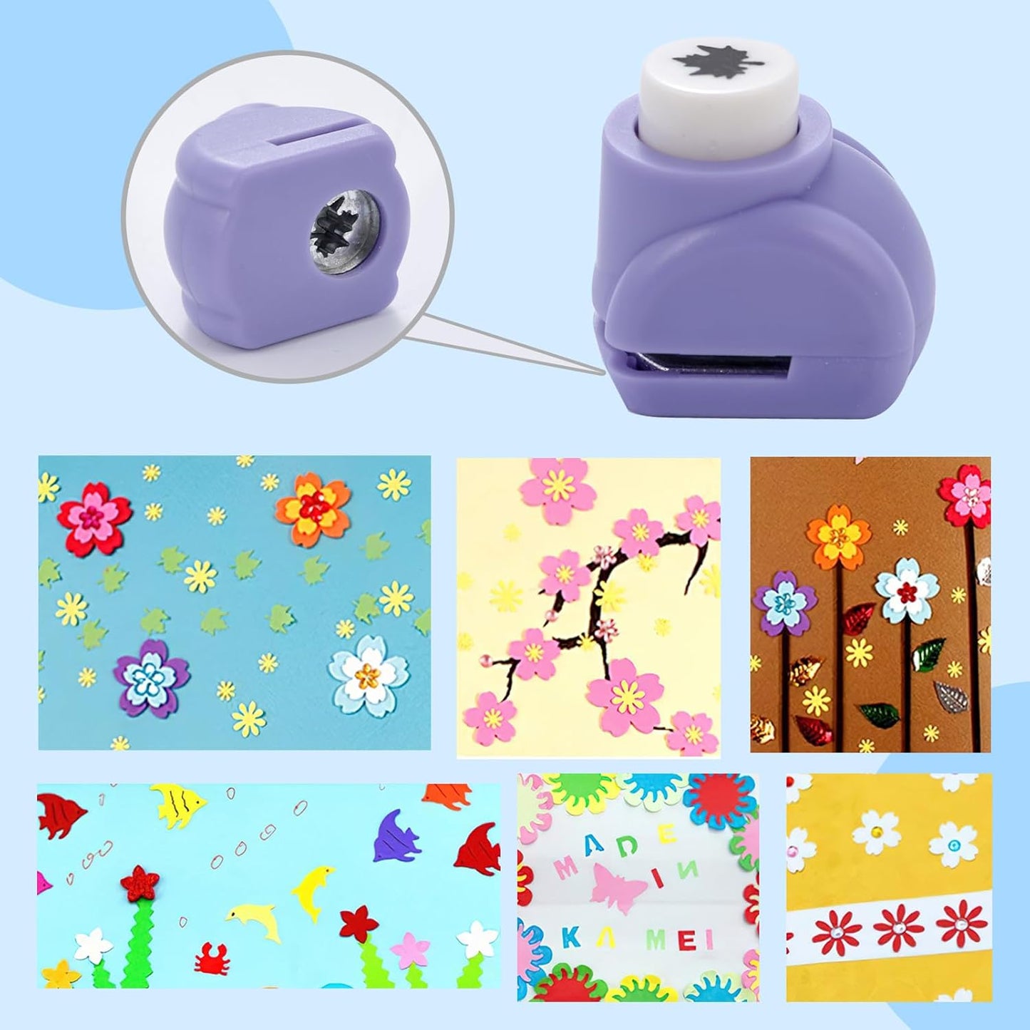 LOVEINUSA 10 Pack Multicolored Shape Paper Hole Punch Craft Set for DIY Crafting, Scrapbooking, Handmade Greeting Cards, Photo Albums, Mini Cutter Nail, and Festival Cards Projects
