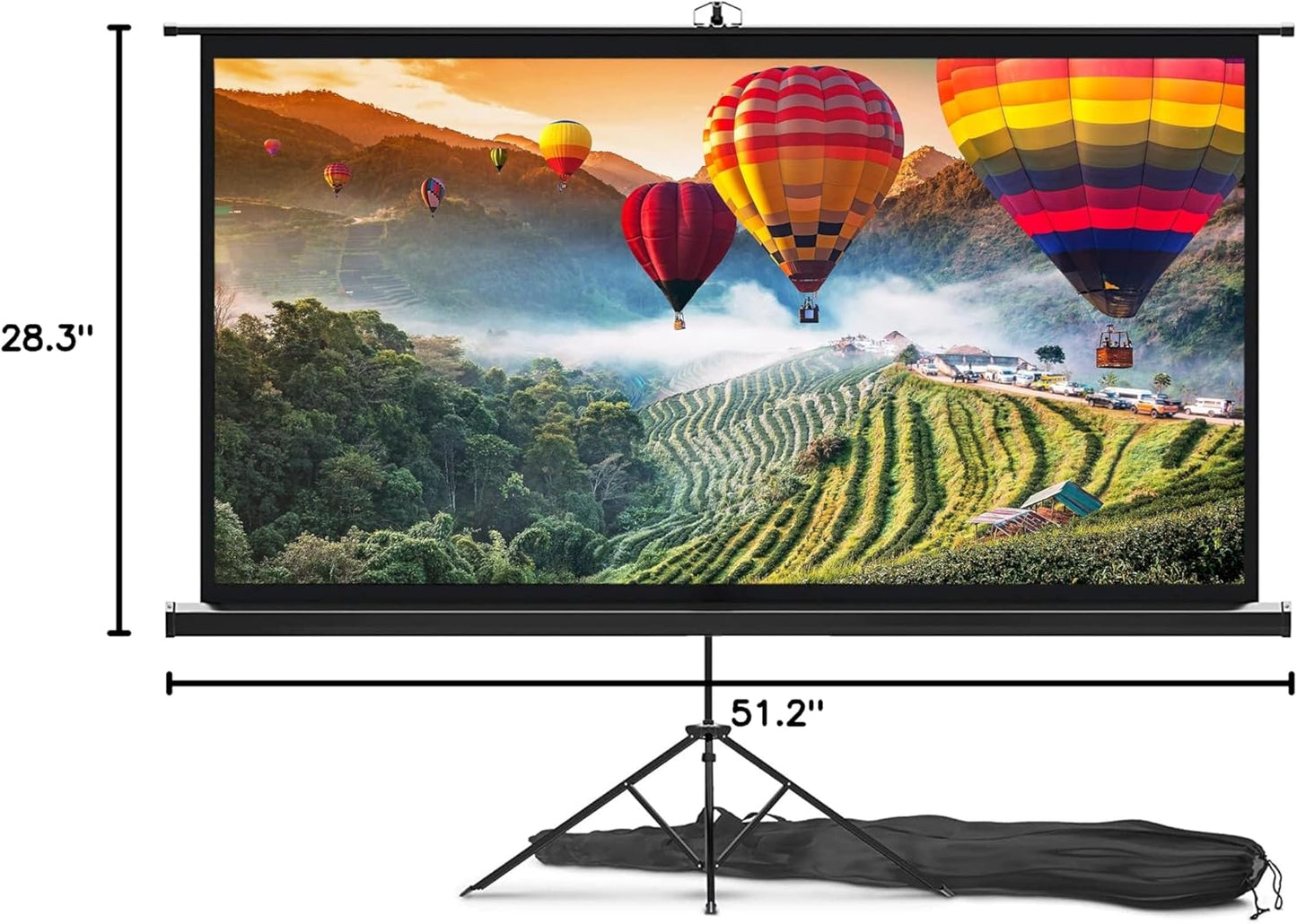 Pyle Universal Projector Screen w/ Stand - 120-Inch Floor Standing Portable Fold-Out Rollup Matte For Projection, Includes Tripod, Great For Indoor/Outdoor Presentation, Quick Assembly