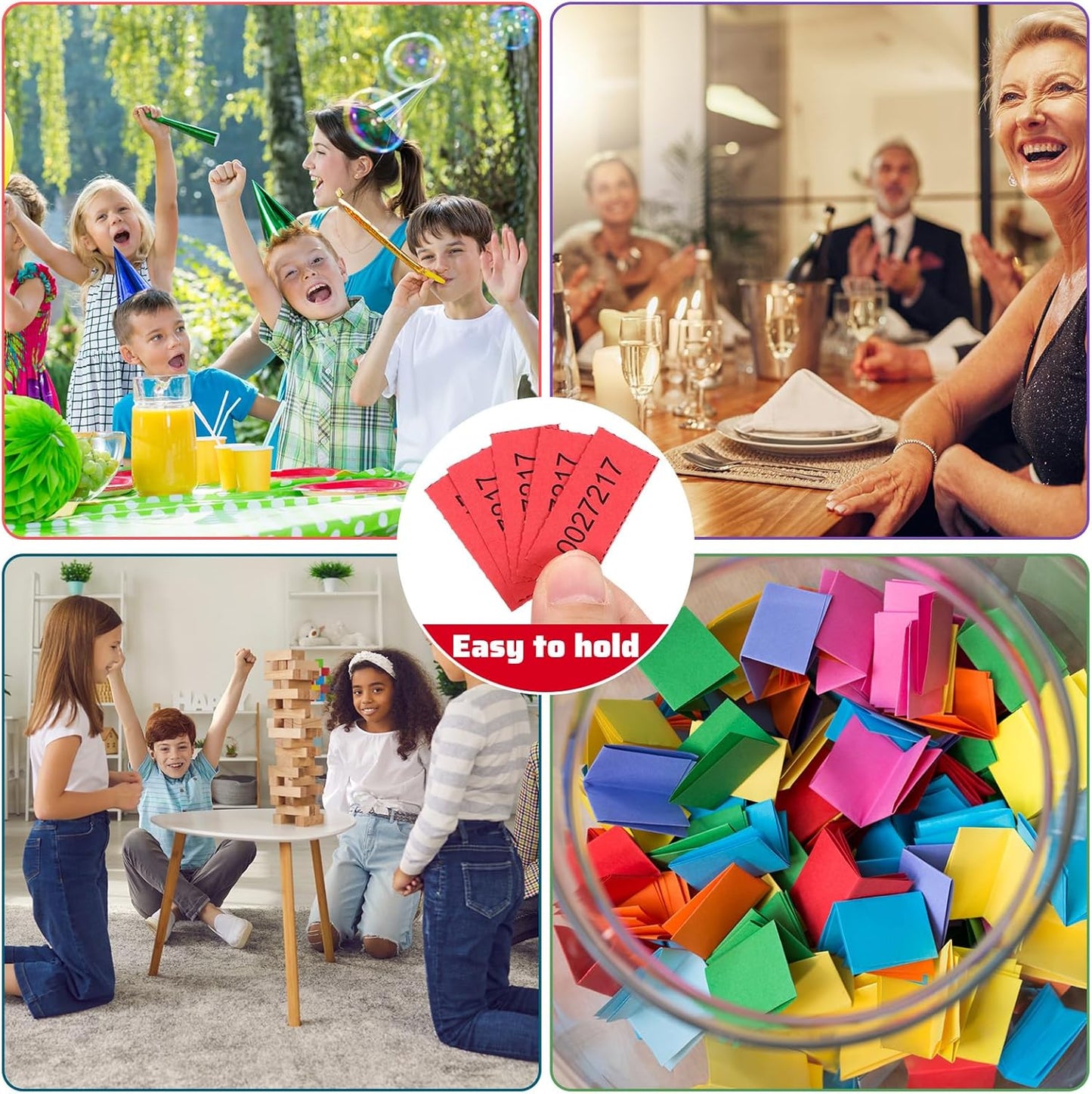 Kosiz 504 Sheets 20 Bid Raffle Ticket with Different Numbers Per Sheet Chinese Auction Tickets for Events Church Basket Auction Silent (Red)