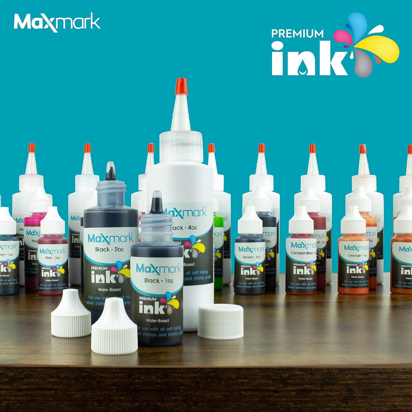 MaxMark Premium Refill Ink for self Inking Stamps and Stamp Pads, Purple Color - 2 oz.