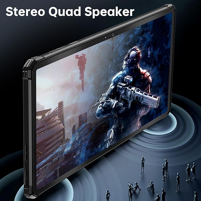 OUKITEL RT8 Android 14 Rugged Tablet - 11 inch Octa-Core MTK Helio G99 20000mAh Waterproof Tablets with Folding Stand, 12GB RAM+256GB ROM/1TB 48MP+32MP Camera Tablet PC, TÜV/IP68&IP69K/Dual SIM 4G LTE