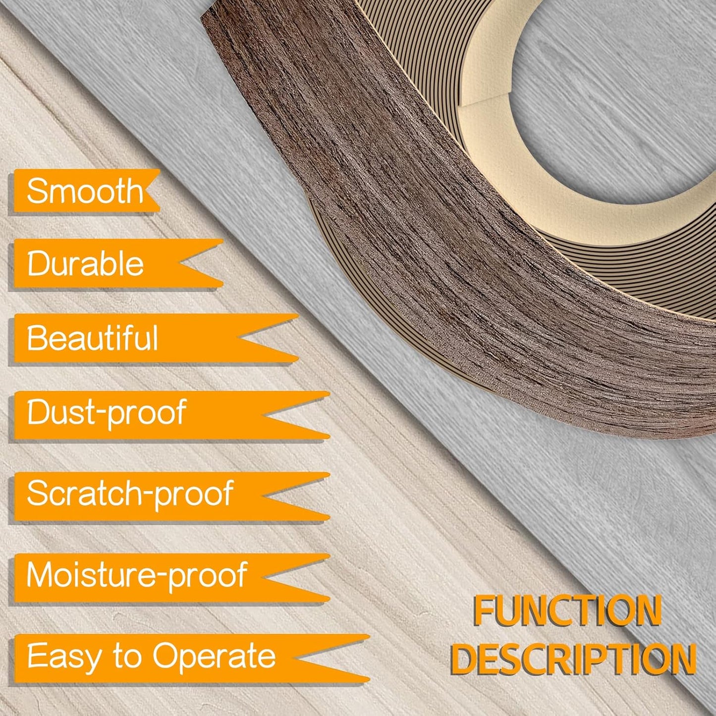 GSCIT Club Walnut Edge Banding, 3 inch x 25ft roll of Veneer Edge Banding Preglued Flexible, Real Wood Tape Banding