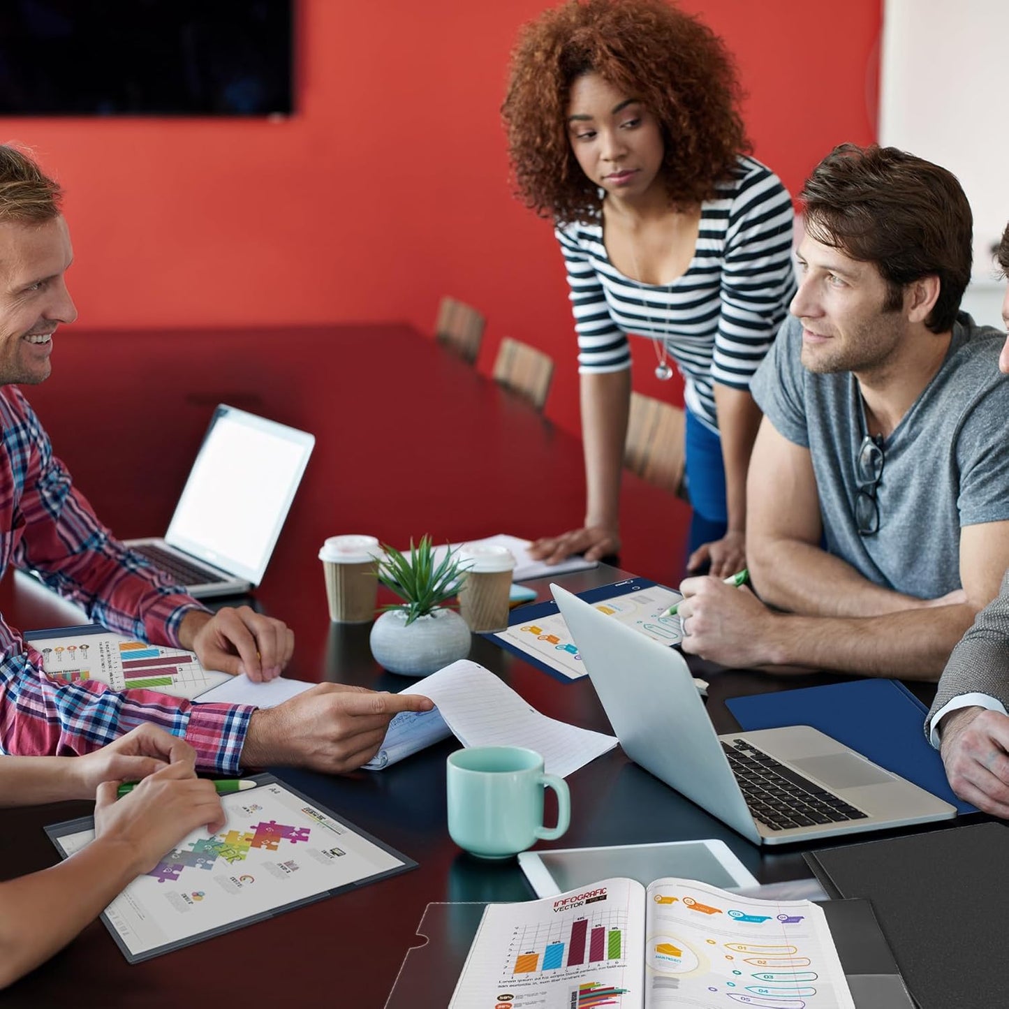 HAUTOCO 12 Pack Plastic Report Covers with 3-Prong Fasteners Clear Front Resume Portfolio Folder for 8.5x11 Letter Size Paper, Presentation Document Report Folders for Office School Use, Black