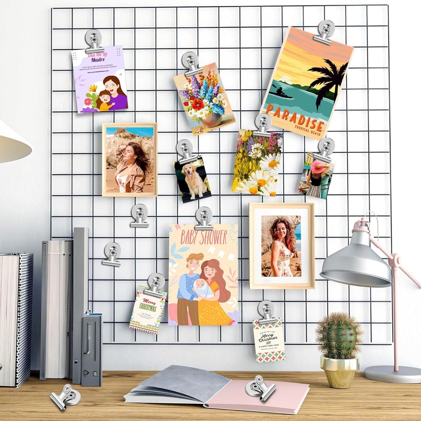 90 Pack Fridge Magnet Refrigerator Magnets, Strong Magnetic Clips Whiteboard Magnets, Magnet Clips Heavy Duty, Clip Magnets for Photo Displays, Home, Office, Classroom (Silver)