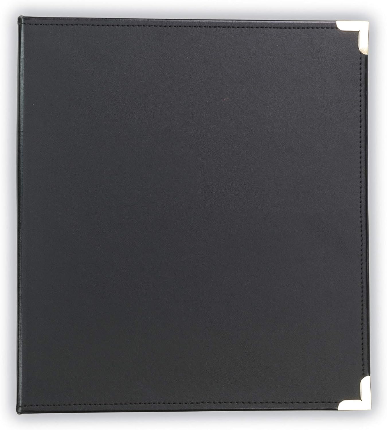 Samsill Classic Collection Leather 3 Ring Binder, Executive Presentation Portfolio, 0.5 Inch (Holds 100 Sheets), Brass Round Ring, Black