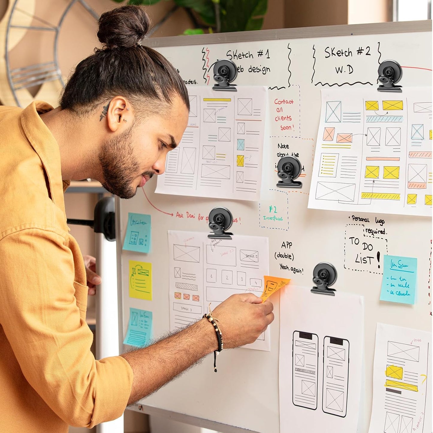 40 Pack Heavy Duty Magnetic Clips, Fridge Magnet Whiteboard Magnet Clips, Refrigerator Magnets Clip, Non-Scratch Clip Magnets for Fridge Whitoboard, Locker Magnets for School, Office, Home, Kitchen