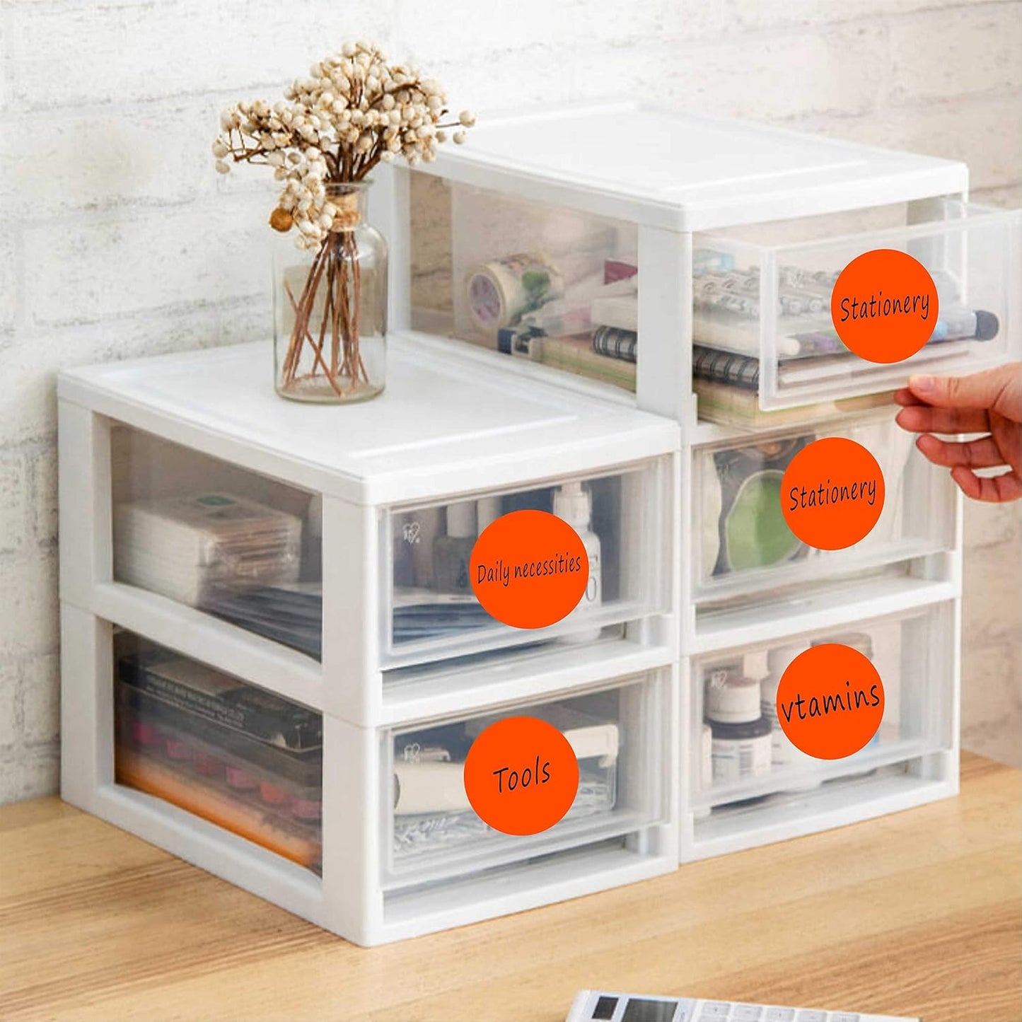 PARLAIM 3 Inch Round Permanent Adhesive Color-Code Dot Stickers,500 per Roll dots Label Dispenser Box,Orange Inventory Circle Stickers