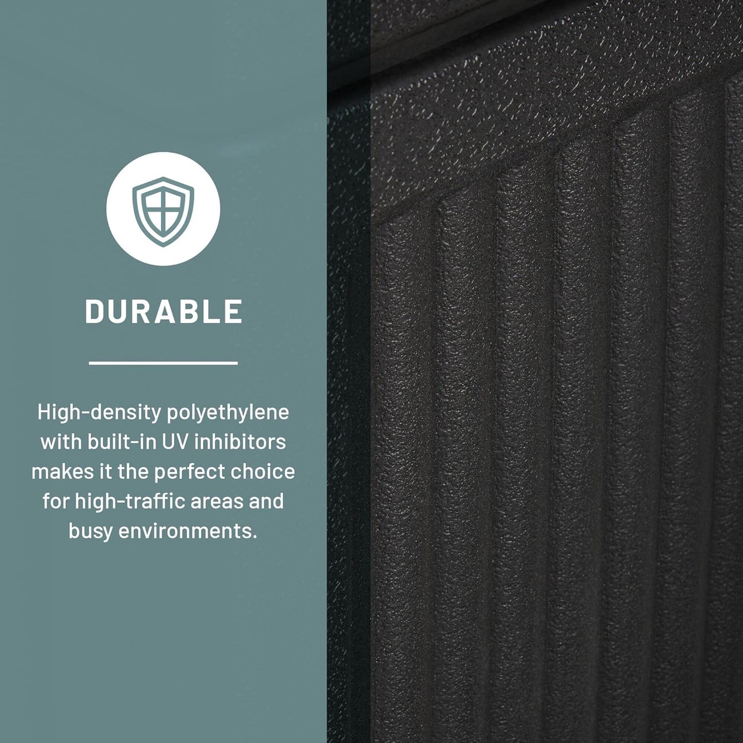 Safco Canmeleon Trash Can, 38 Gallons, Indoor and Outdoor Use, Durable & Weather-Resistant Commercial Garbage Can, Black