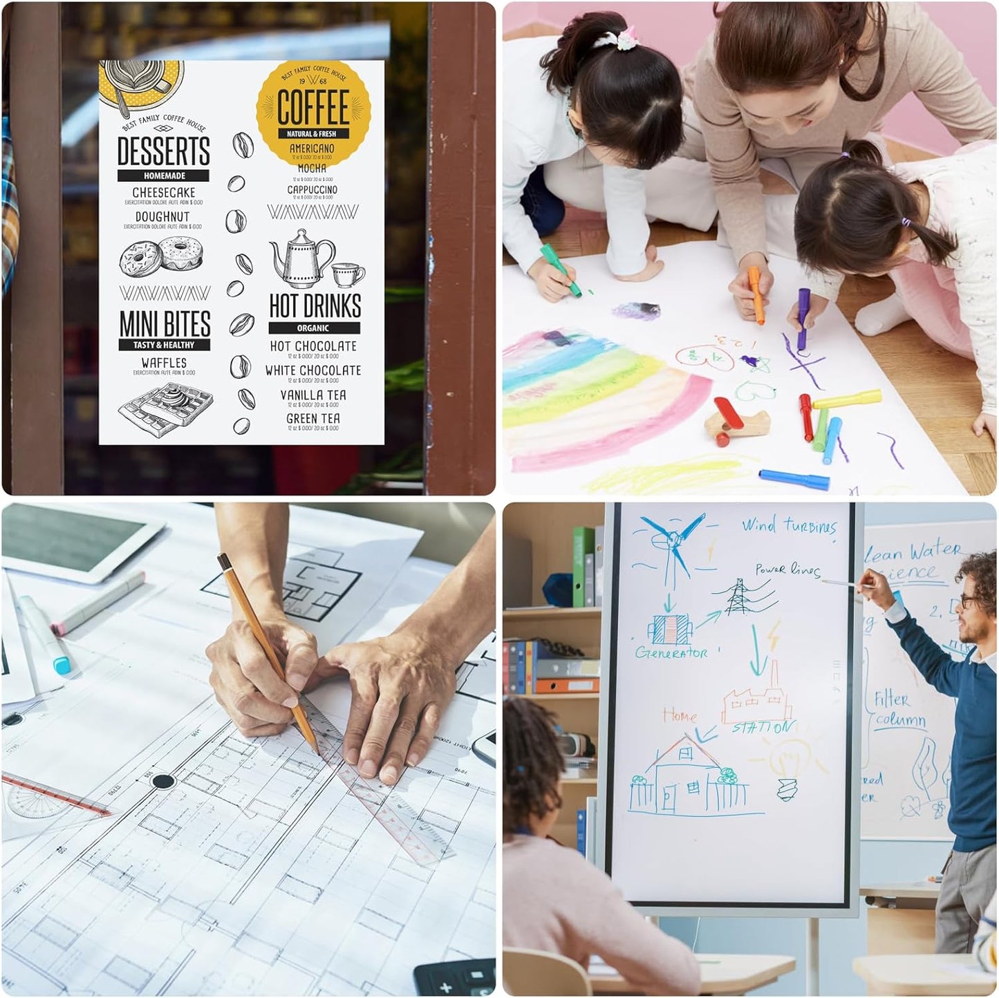 30Pcs VinTS 22x28 White Poster Board, 2 Side Glossy & Matte Thickness Poster Board Bulk for Vision, Science Fair, School Arts (Pack of 30)