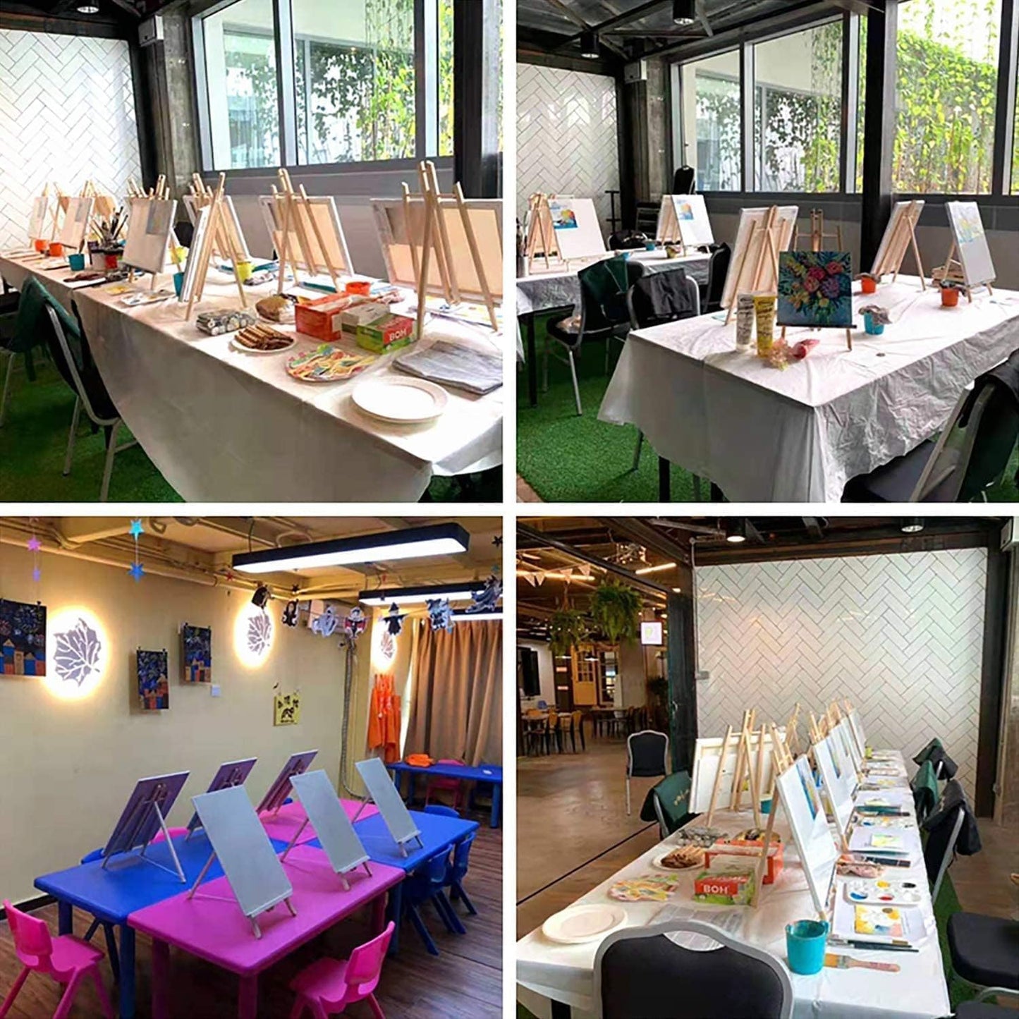 MEEDEN Table Easel Stand for Display: 3 Pack 20 Inch Art Beech Wooden Tabletop Easel for Sign Painting - Small Canvas Stand for Adults