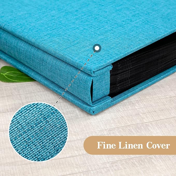 potricher Linen Hardcover Photo Album 4x6 1000 Photos Large Capacity for Family Wedding Anniversary Baby Vacation (Blue, 1000 Pockets)