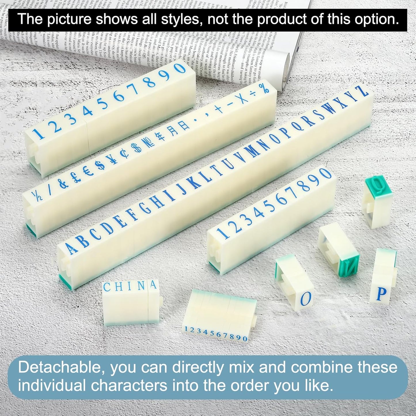 PATIKIL Detachable Number Stamp, 5mm Plastic 9 Digits Font Size 5 Numeral 0-9 Combination Set for Card Tag Scrapbook Craft Making Teaching