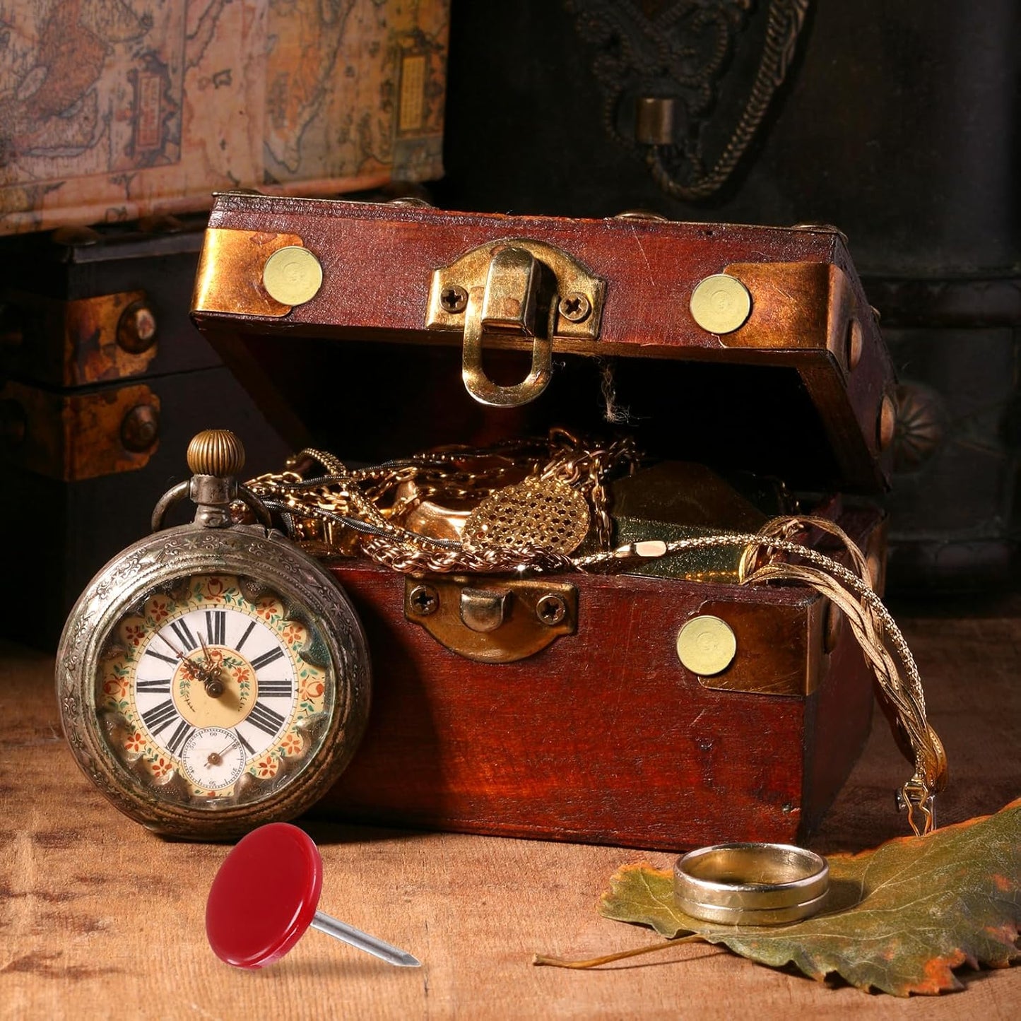 uxcell 120Pcs Push Pins, 11mmx17mm Round Flat Head Decorative Thumb Tacks Upholstery Tacks for Cork Board Office Wall Hangings, Red