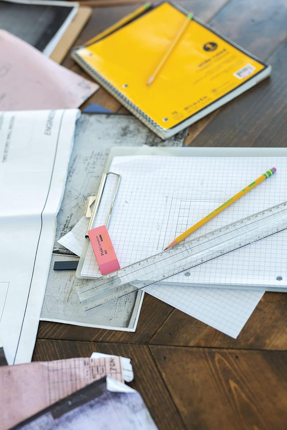 Dixon Pink Carnation Wedge Erasers, Medium, Pink, 2" x .75", 12-Pack (38900)