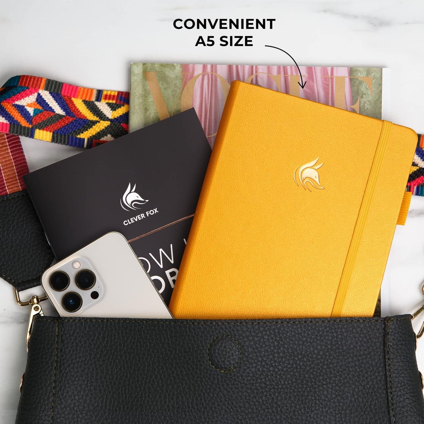 Clever Fox Dated Planner Premium 2025 – Weekly Agenda for Planning & Time Management –Notebook with Habit Tracker & To-do List (Amber Yellow)