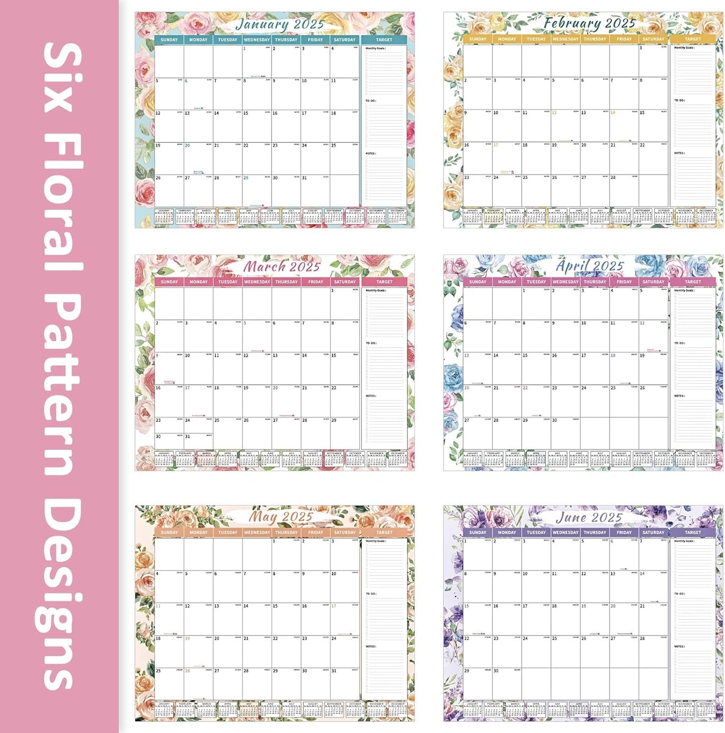 Ospelelf Desk Calendar 2025-2026 Large 22'' x 17'', Monthly Desktop Calendars, 18 Month Family Calendars, Use Jan 2025 - June 2026