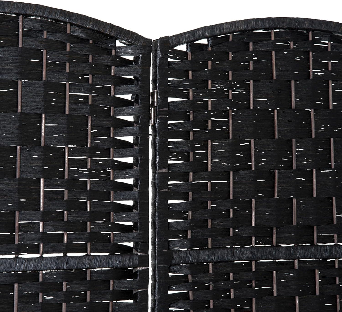 HOMCOM Room Divider 4 Panels Folding Privacy Screen 6FT Tall Portable Wicker Weave Partition Wall Divider for Bedroom Home Office, Black